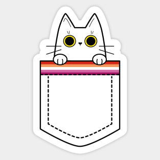 Lesbian cat in a pocket Sticker